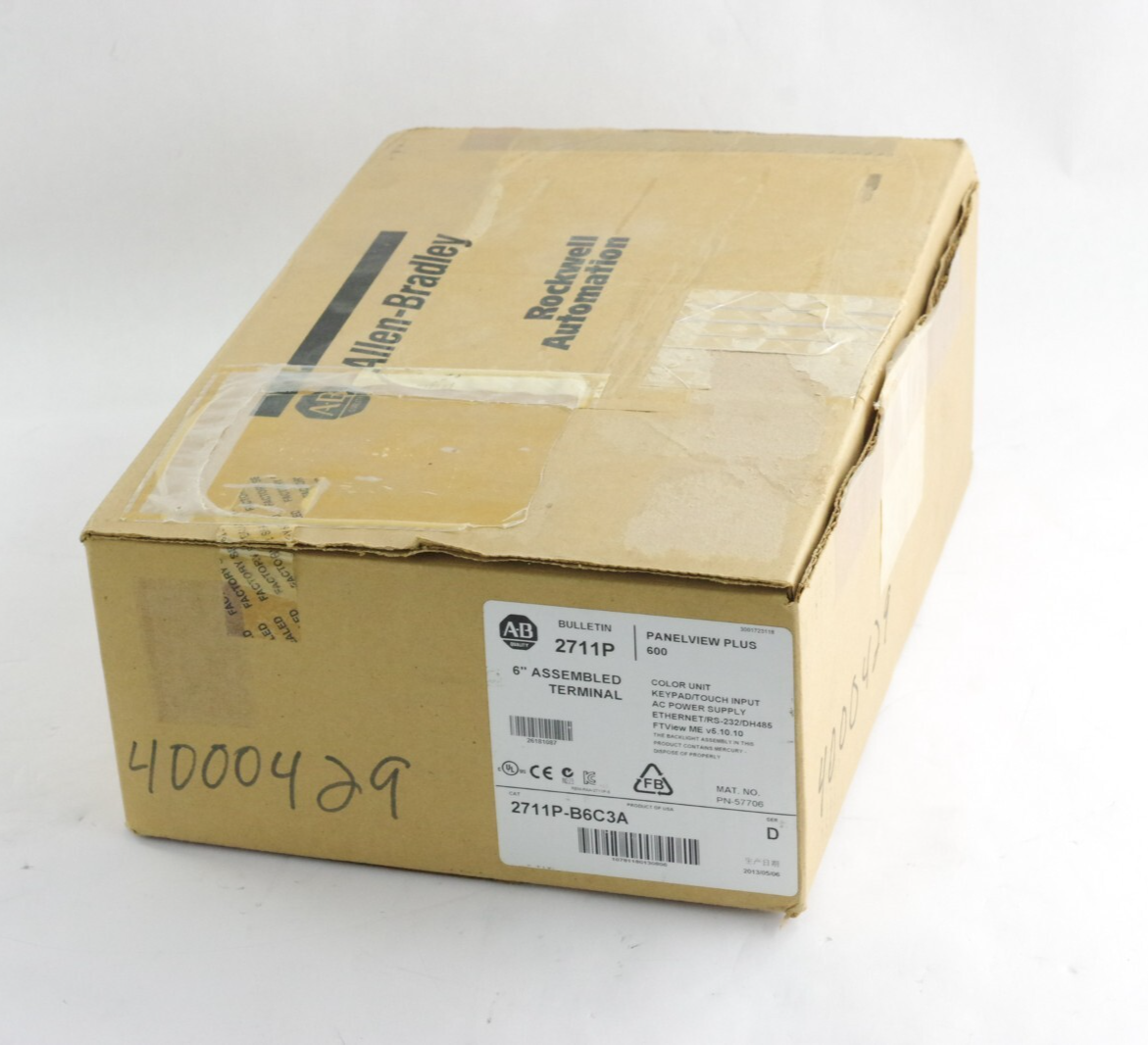 Allen Bradley 2711P-B6C3A /D PanelView Plus 600 + 2711P-RN3 - Open Box