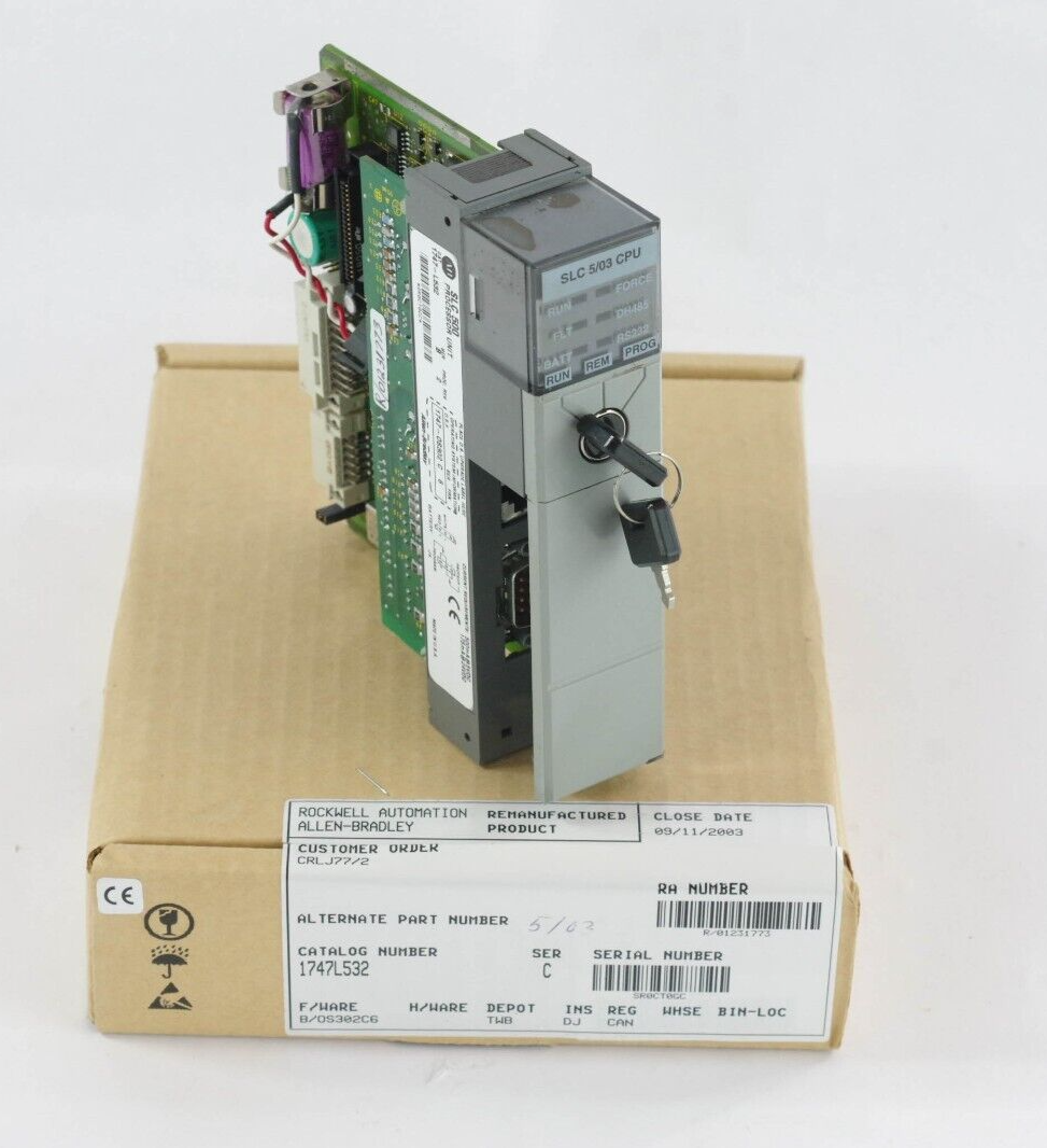 Allen-Bradley 1747-L532 SLC 500 5/03 CPU Processor Unit Ser C - REMANUFACTURED