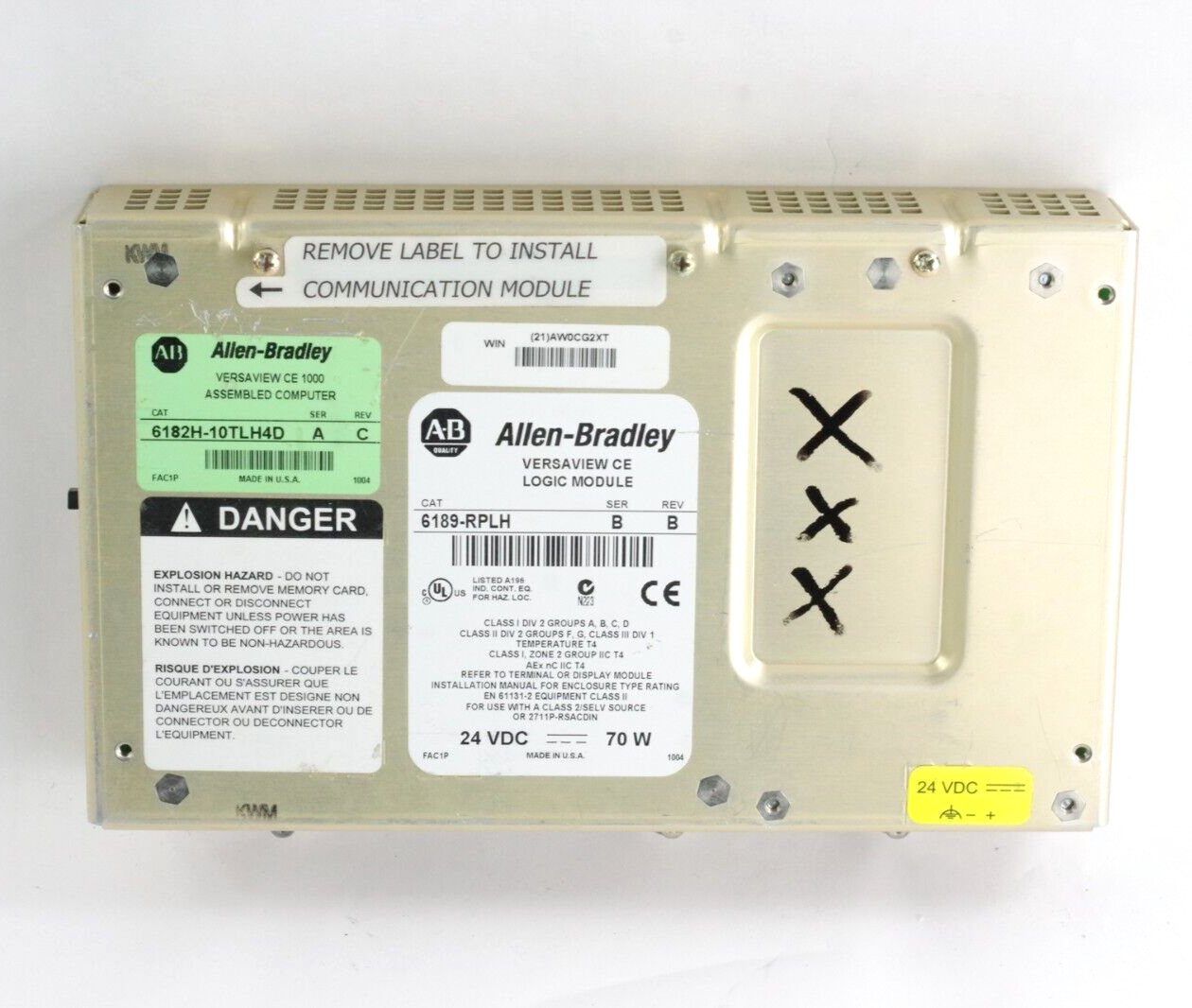 Allen Bradley 6189-RPLH Ser B Rev B 24VDC Logic Module - For Parts + 6189-RW3