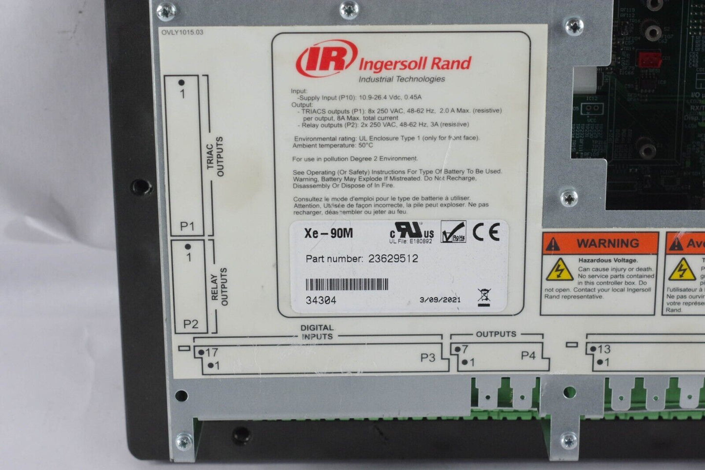 Ingersoll Rand XE-90M Control Panel controller 23629512 - For Parts / Rep