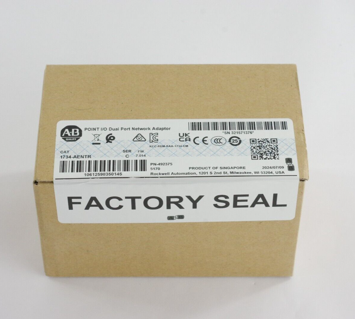 Allen Bradley 1734-AENTR Ser C FW 7.014 Dual Port Catalog - Sealed Surplus