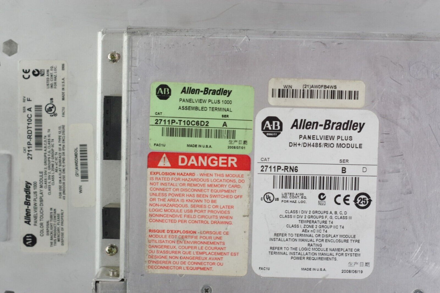 Allen Bradley 2711P-T10C6D2 /A PanelView Plus 1000 RP2 G RN6 RDT10C New Overlay