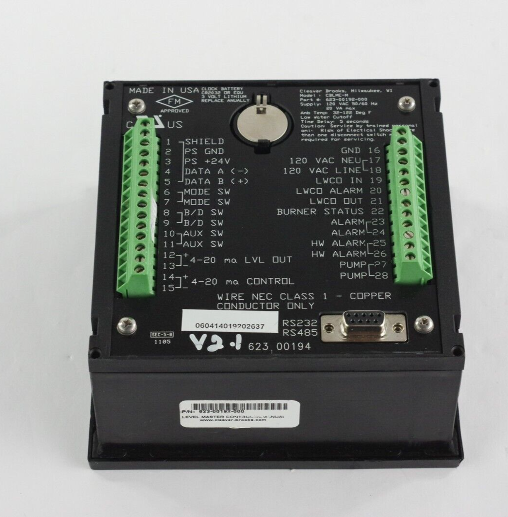 Cleaver Brooks 623-00192-000 Level Master Controller CBLME-M V1