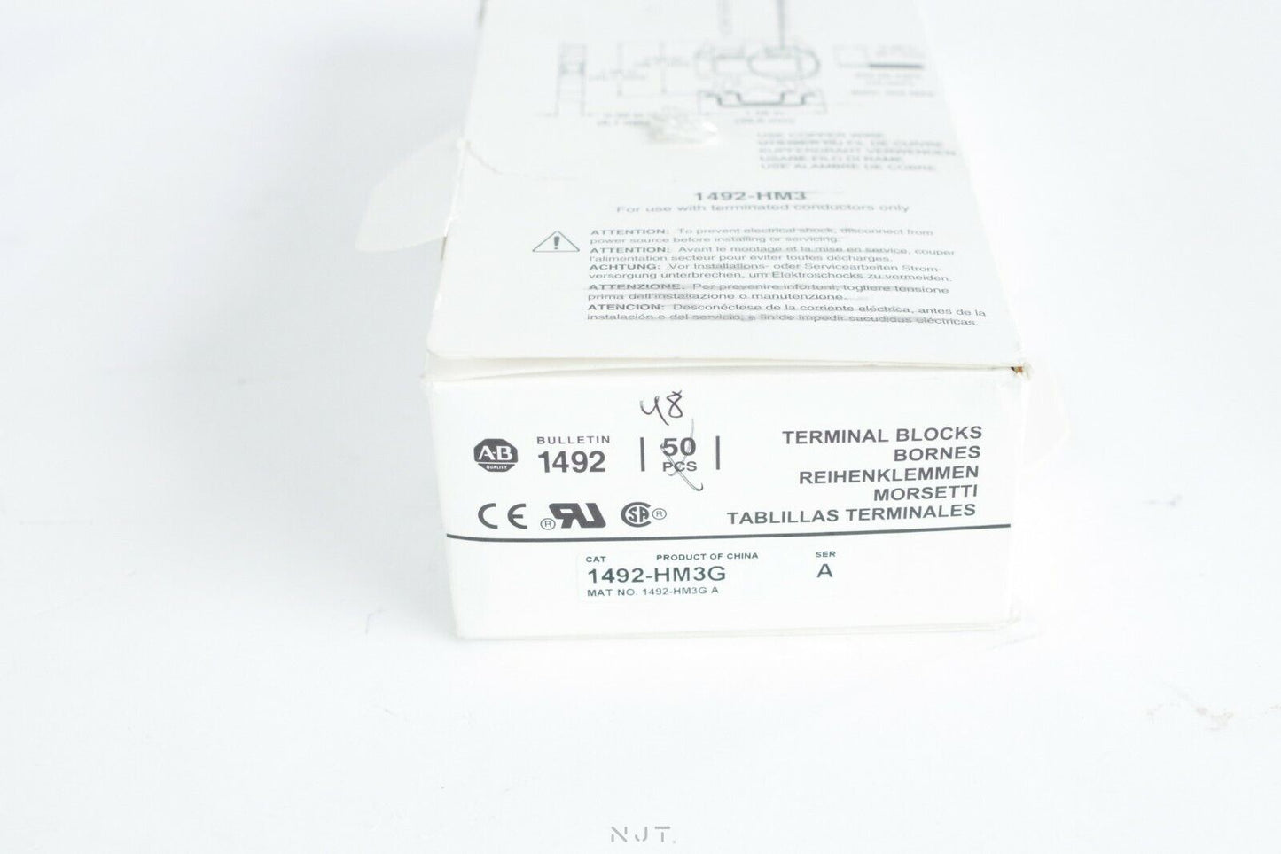 1x ALLEN BRADLEY 1492-HM3G 1492HM3G TERMINAL BLOCK 600V