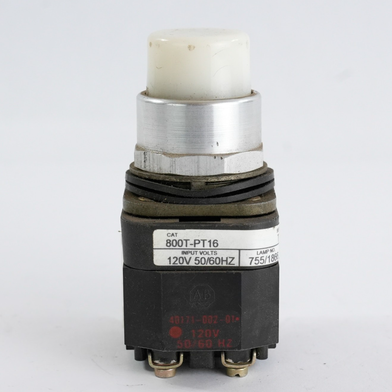 Allen Bradley 800T-PT16 /T White Pilot Light 120V 50/60Hz 800TPT16