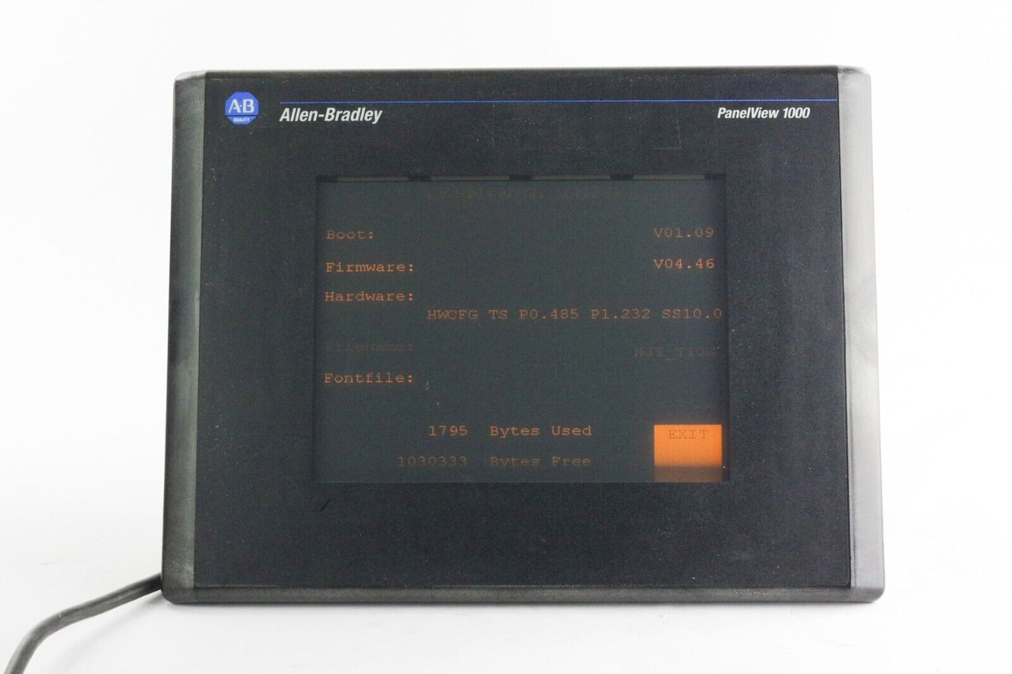 Allen Bradley 2711-T10G3 Ser D FRN 4.46 PanelView 1000 Terminal DH-485/RS-232