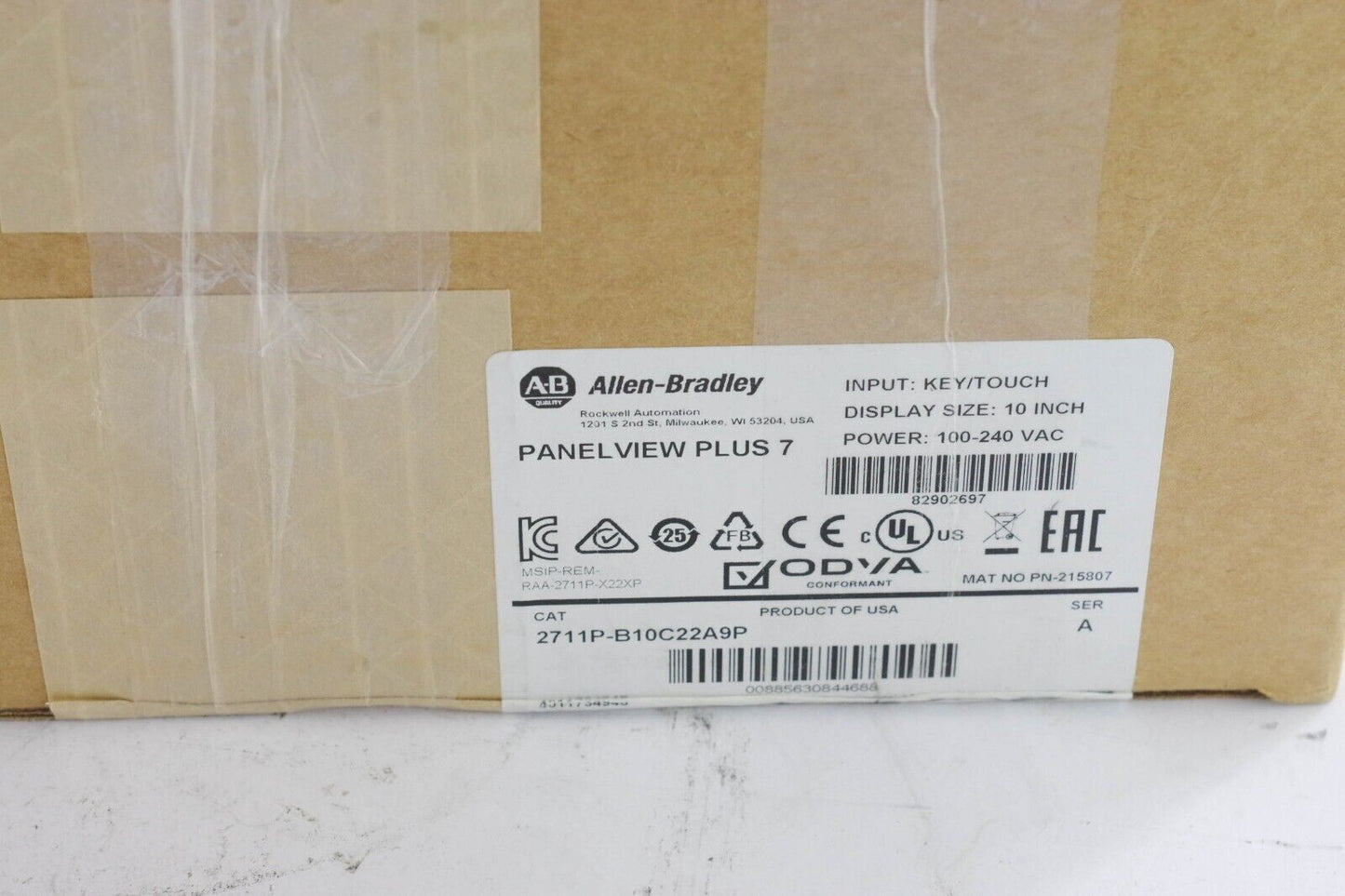 2020 Allen Bradley 2711P-B10C22A9P Ser A PANELVIEW PLUS 7 10" - Open Box
