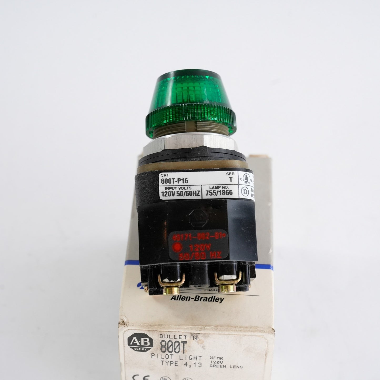 Allen Bradley 800T-P16G /T Green Pilot light 120V 800TP16G - Open Box