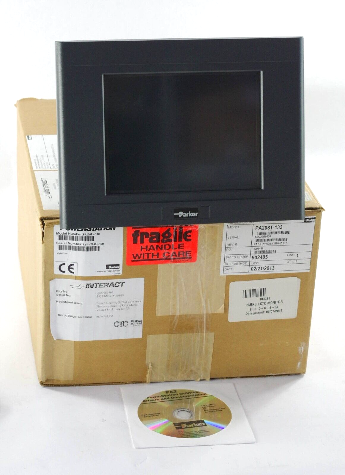 2013 PARKER PA208T-133 Rev B Touch HMI CTC Dislpay / KA-84212-01 - Open Box