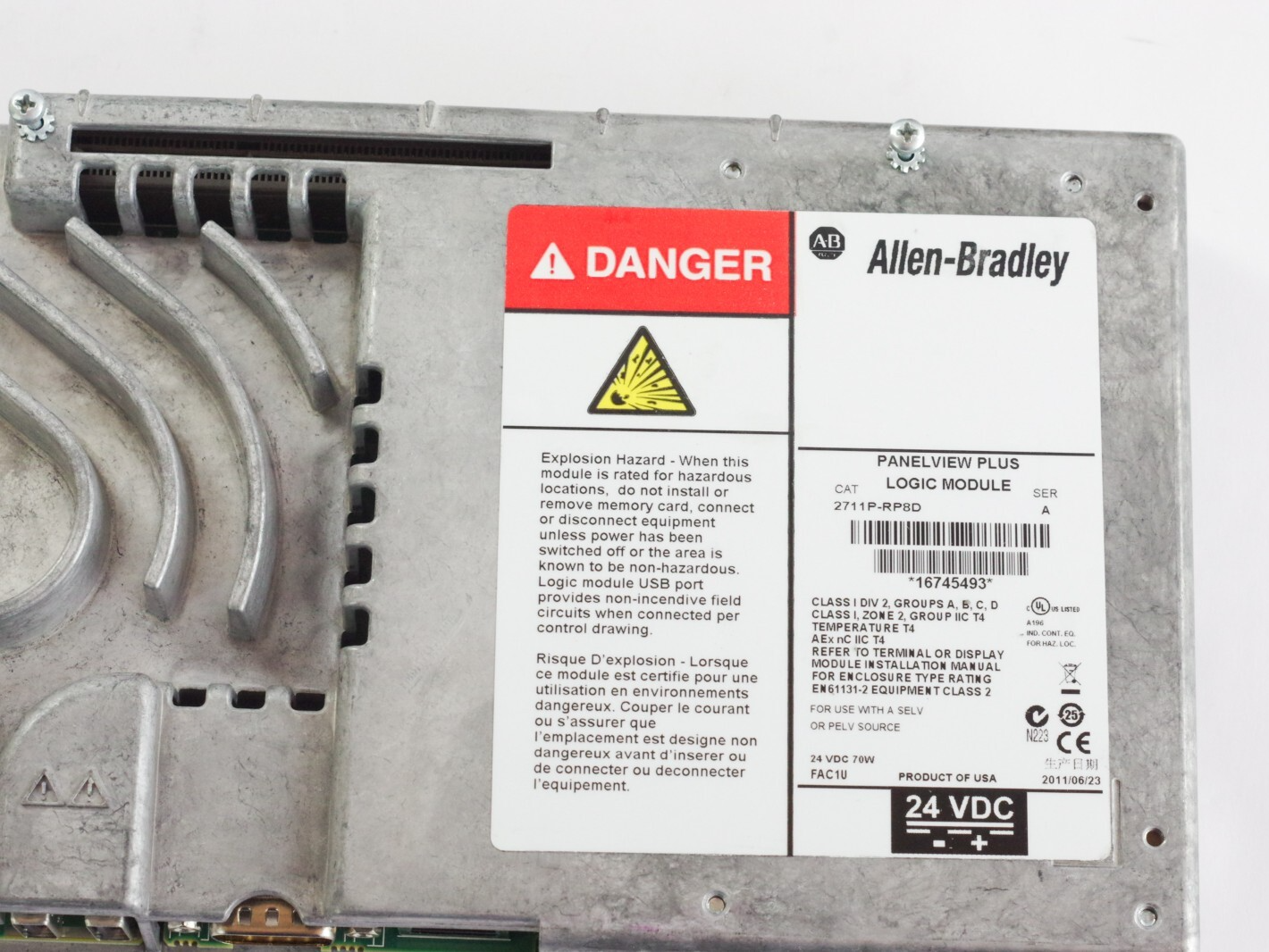 Allen Bradley 2711P-RP8D /A PanelView Plus Logic Module - New Installed