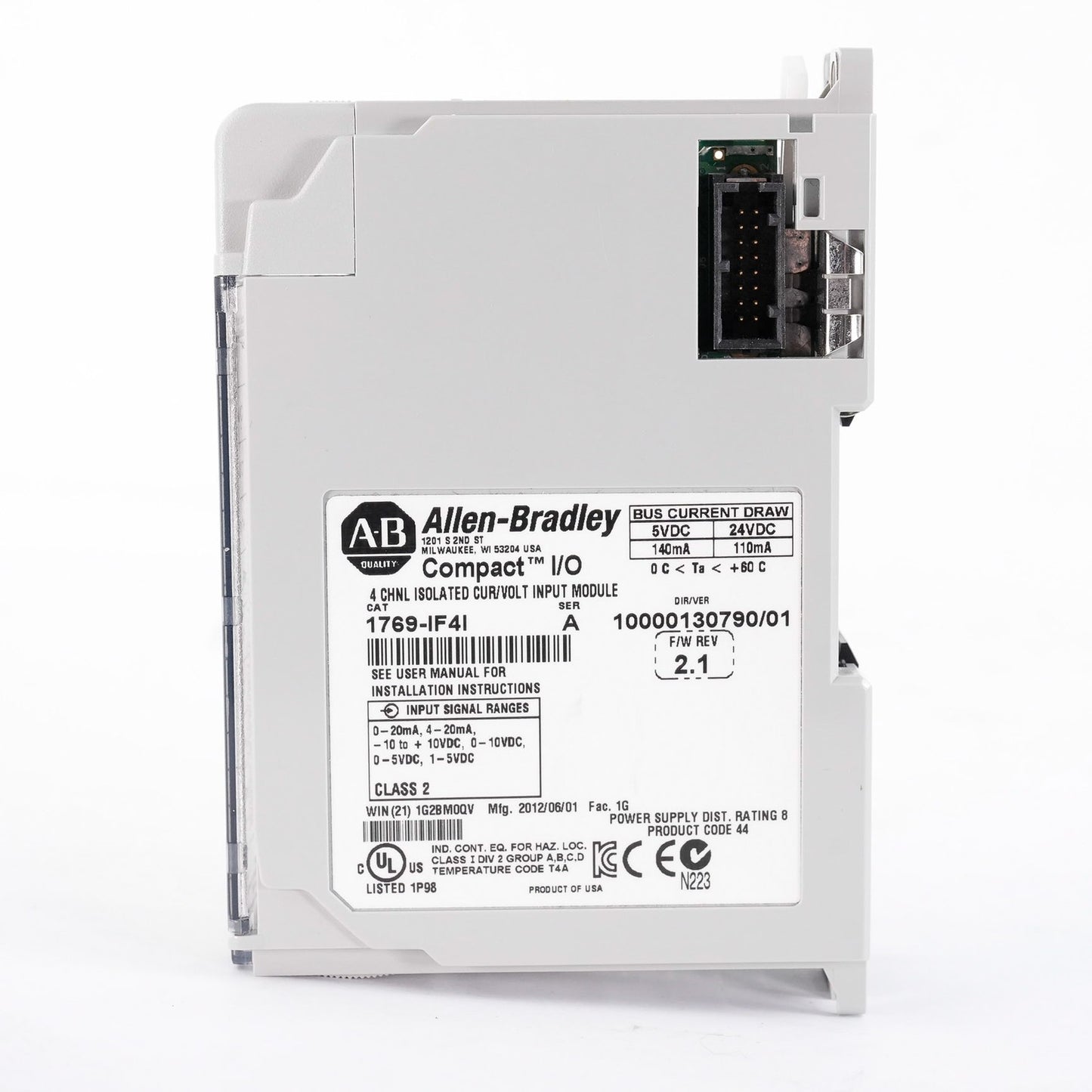 Allen Bradley 1769-IF4I /A Compact IO 4-Ch Isolated Analog Input Module 1769IF4I
