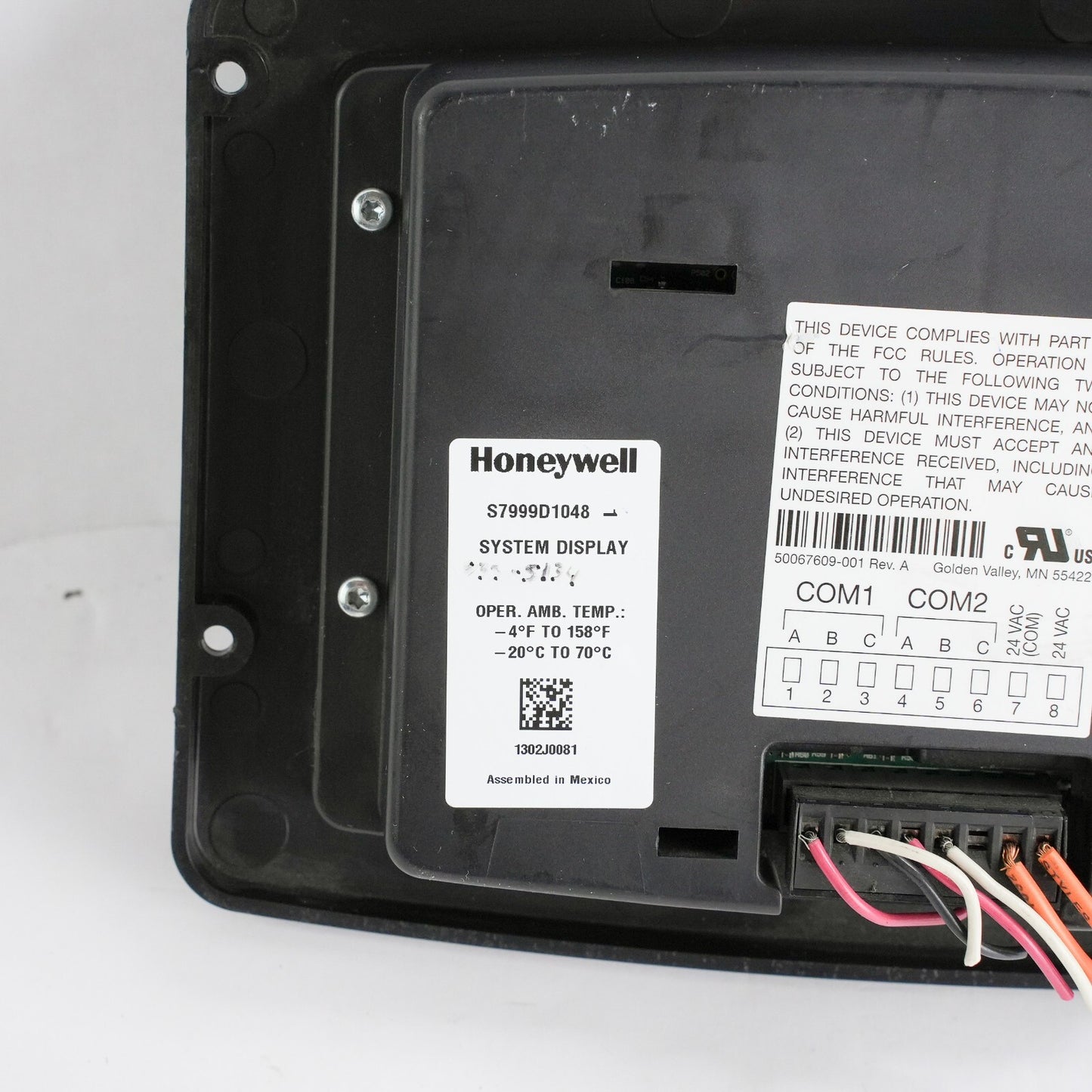 Honeywell S7999D1048 Display Screen