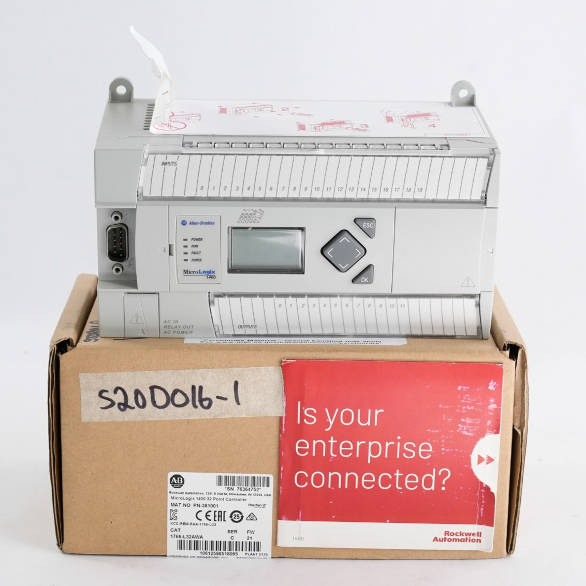 Allen Bradley 1766-L32AWA /C MicroLogix 1400 32 Point Controller - Open Box
