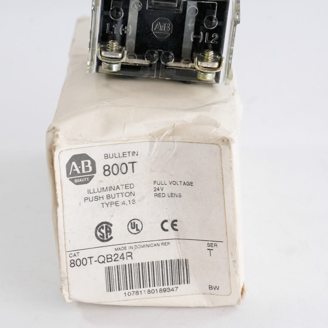 Allen Bradley 800T-QB24R /T Red Illuminated Pushbutton 800TQB24 - Open Box