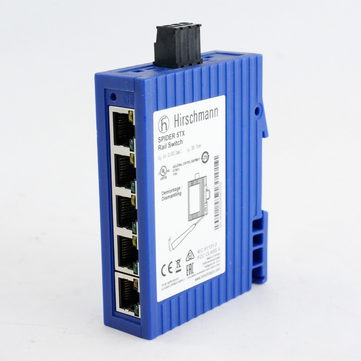 Hirschmann Spider 5TX Ethernet Rail Switch 5 Port 9.6-32 VDC