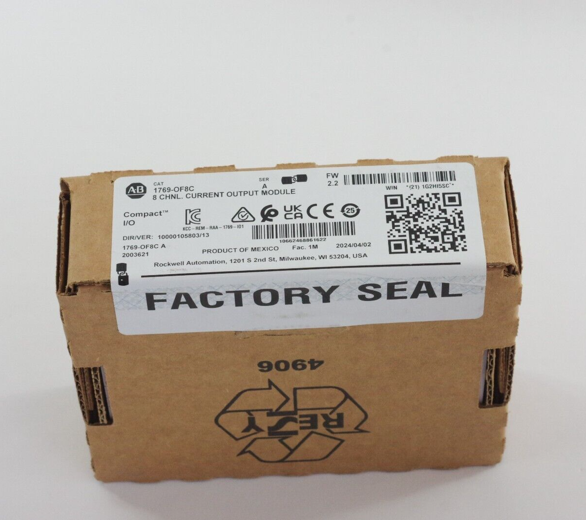 Allen Bradley 1769-OF8C /A CompactLogix 8 Pt Current Module - Sealed Surplus