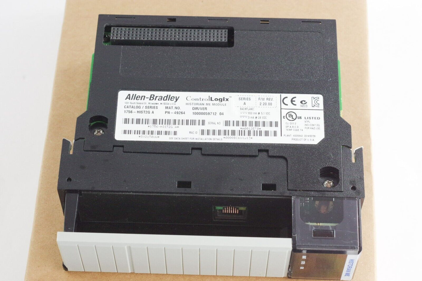 Allen Bradley 1756-HIST2G Ser A ControlLogix FactoryTalk Historian 2GB ME Module