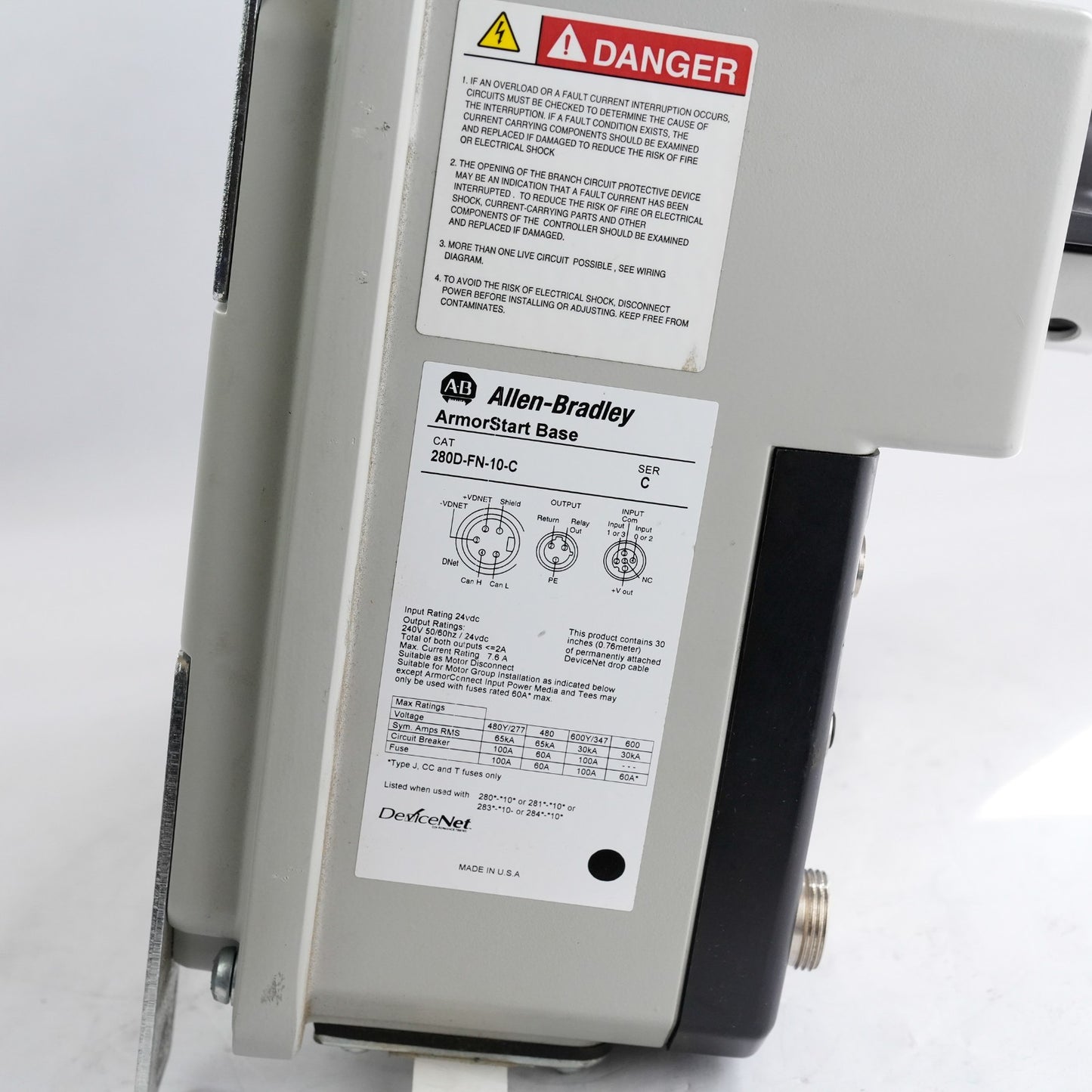 Allen Bradley 280D-FN-10-C Ser C + 280D-F12Z-10C-CRW Armor Start - Great Shape