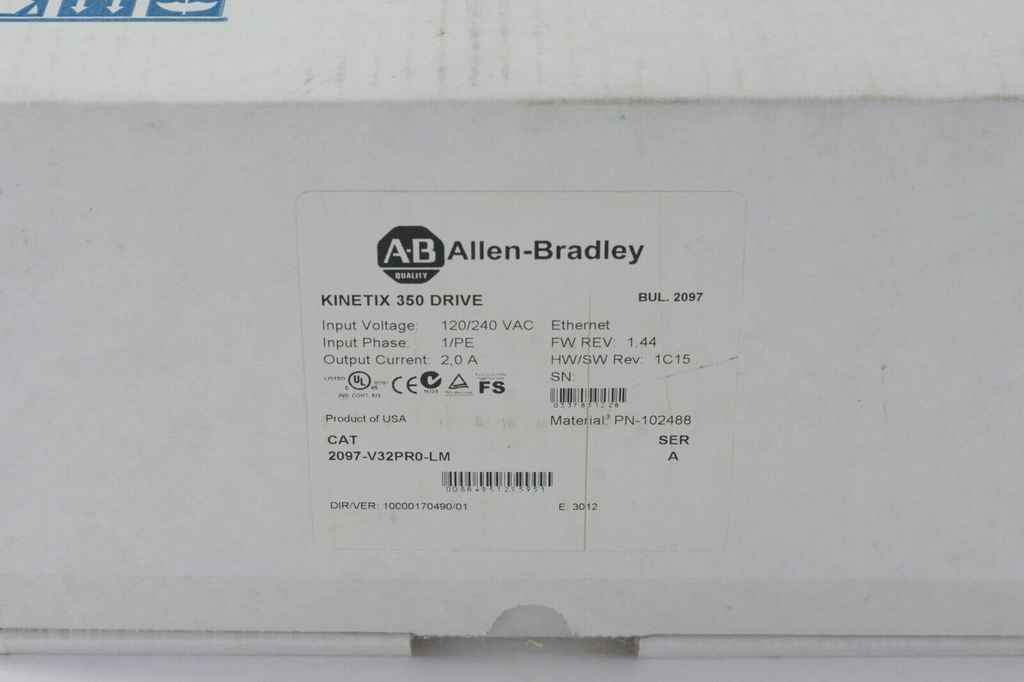 Allen-Bradley 2097-V32PRO-LM Kinetix 350 Servo Driver / 2097-v32PR0-LM