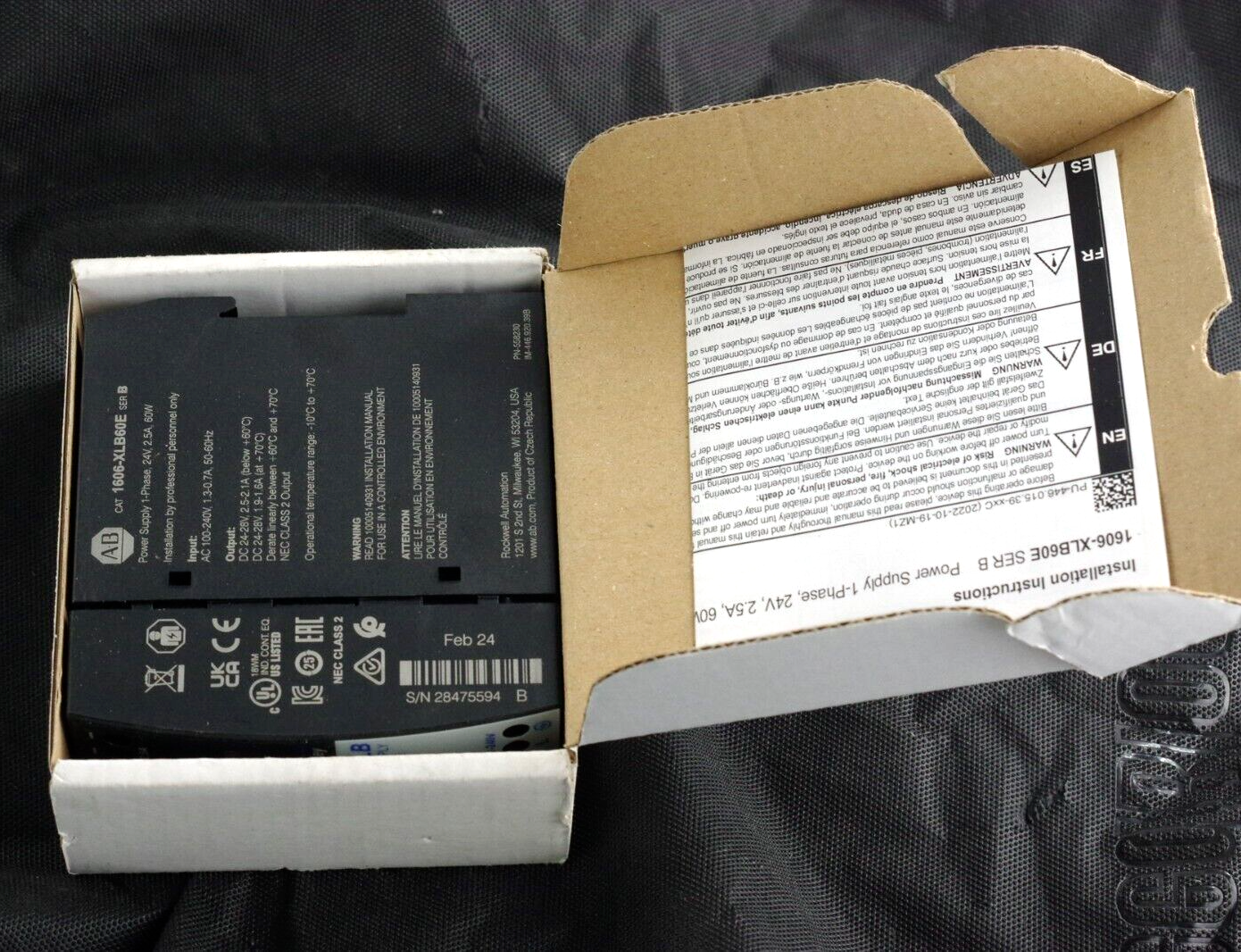 Allen Bradley 1606-XLB60E Ser B XLB Power Supply 60W 24VDC 2.5A