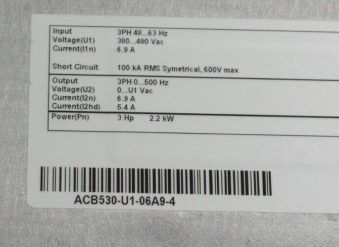 Baldor-Reliance ABB ACB530-U1-06A9-4 ACB530 Series AC Standard Drive
