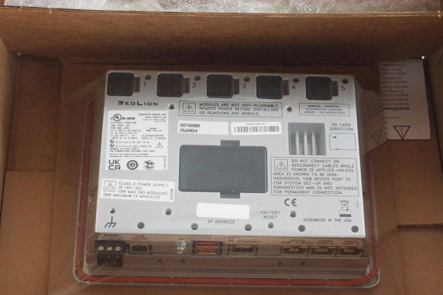 Red Lion G07S0000 Graphite Series 7" Color Touchscreen Panel - Open Box