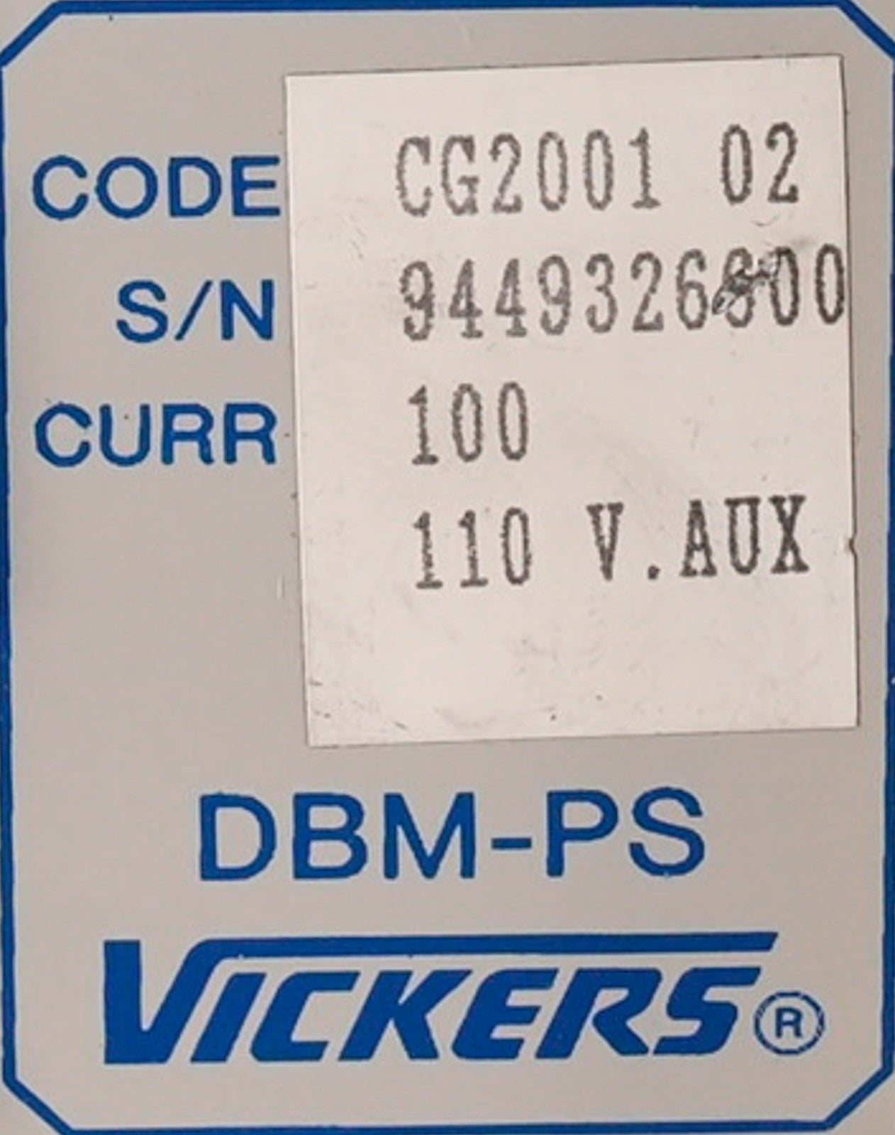 Vickers DBM-PS CG2001 02 Servo Drive Power Supply DBMPS - For Parts