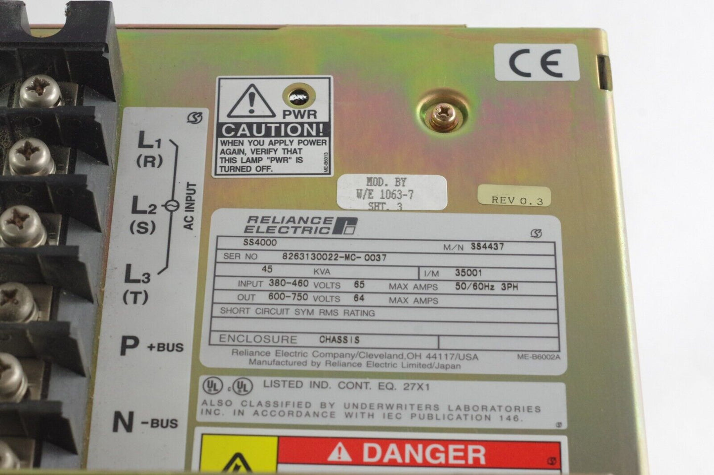 Reliance Electric SS4000 / SS4437 REV 0.3 Bidirectional Power Exchange Untested