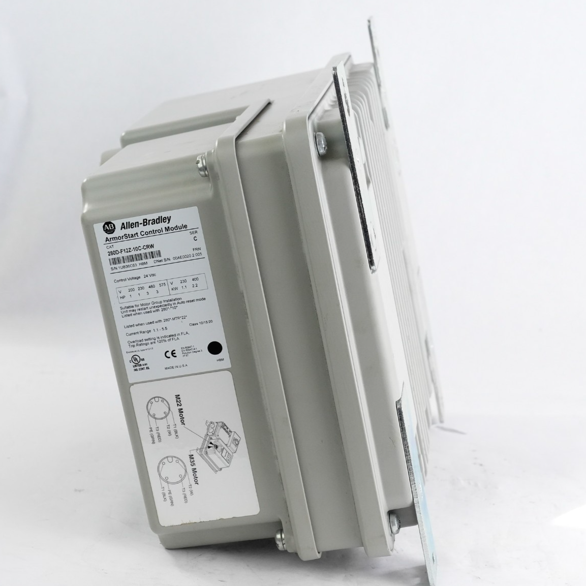 Allen Bradley 280D-FN-10-C Ser C + 280D-F12Z-10C-CRW Armor Start - Great Shape