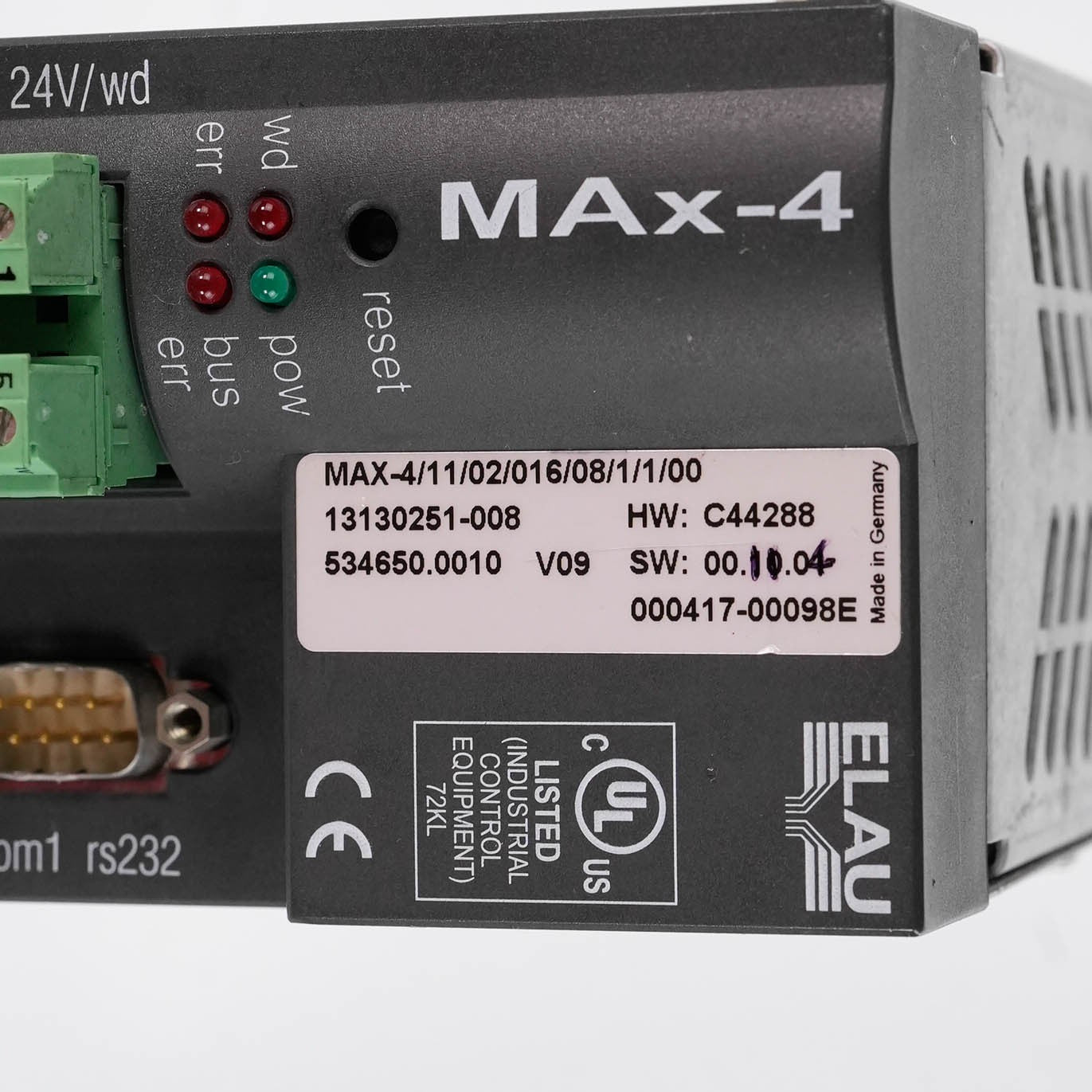 ELAU MAX-4/11/02/016/08/1/1/00 MAX-4 PacDrive Controller MAX41102016081100