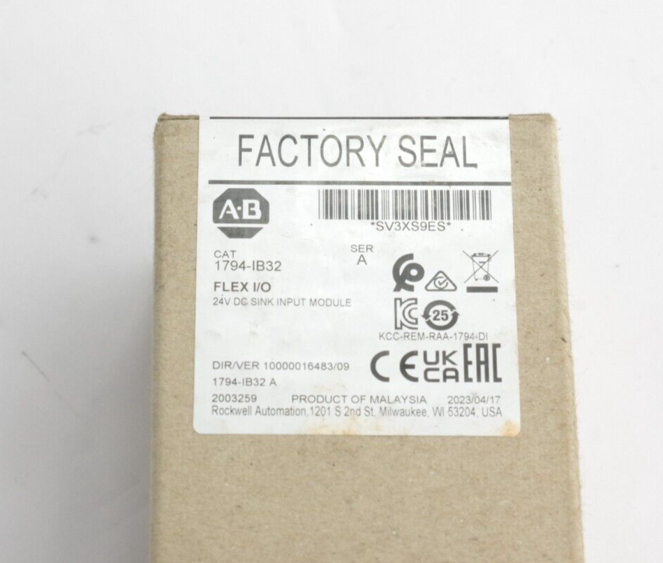 Allen Bradley 1794-IB32 Ser A Flex I/O 24V DC Input Module Sealed Surplus '23