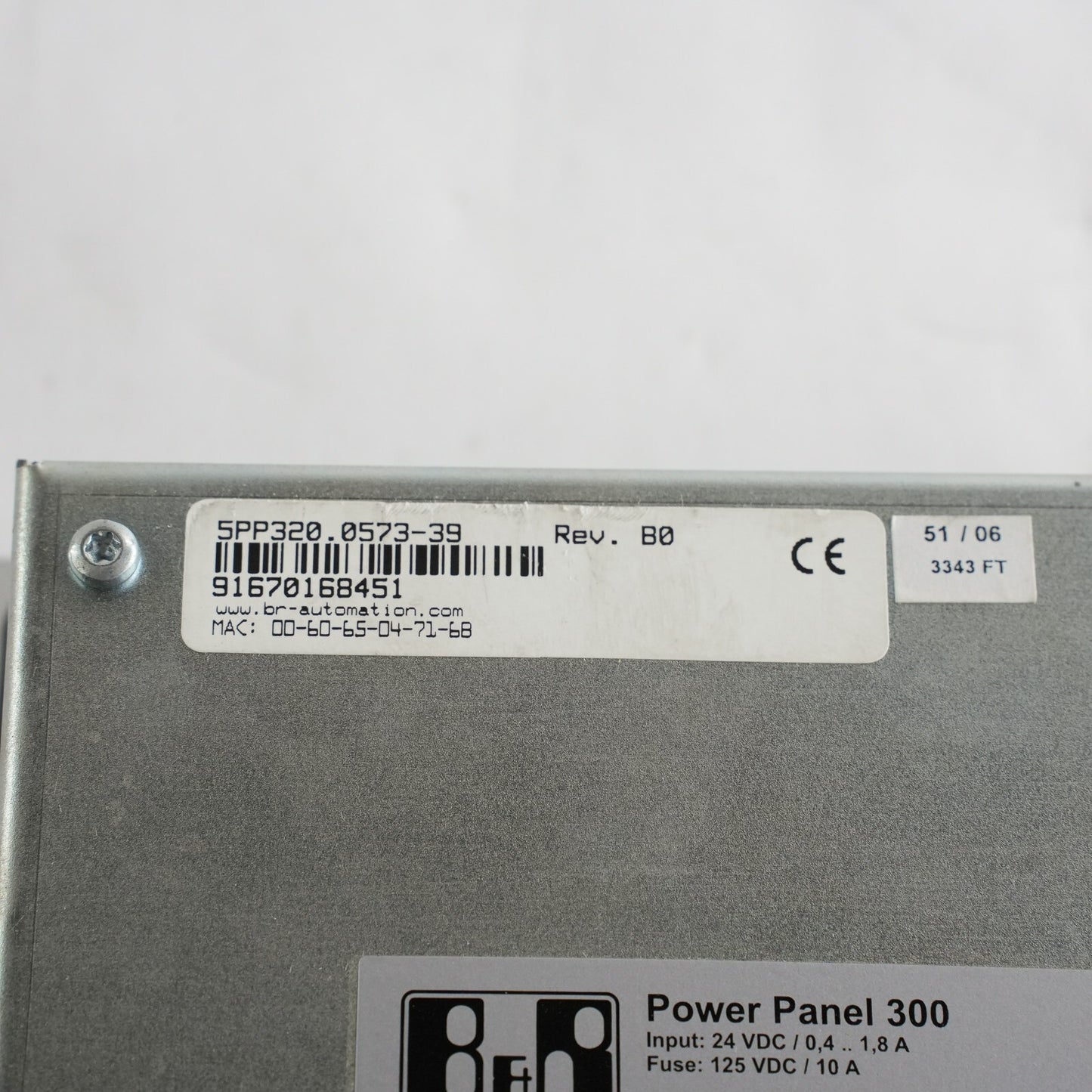 B&R Automation 5PP320.0573-39 / 5PP320057339 Rev B0 Power Panel 300 Lightly Used