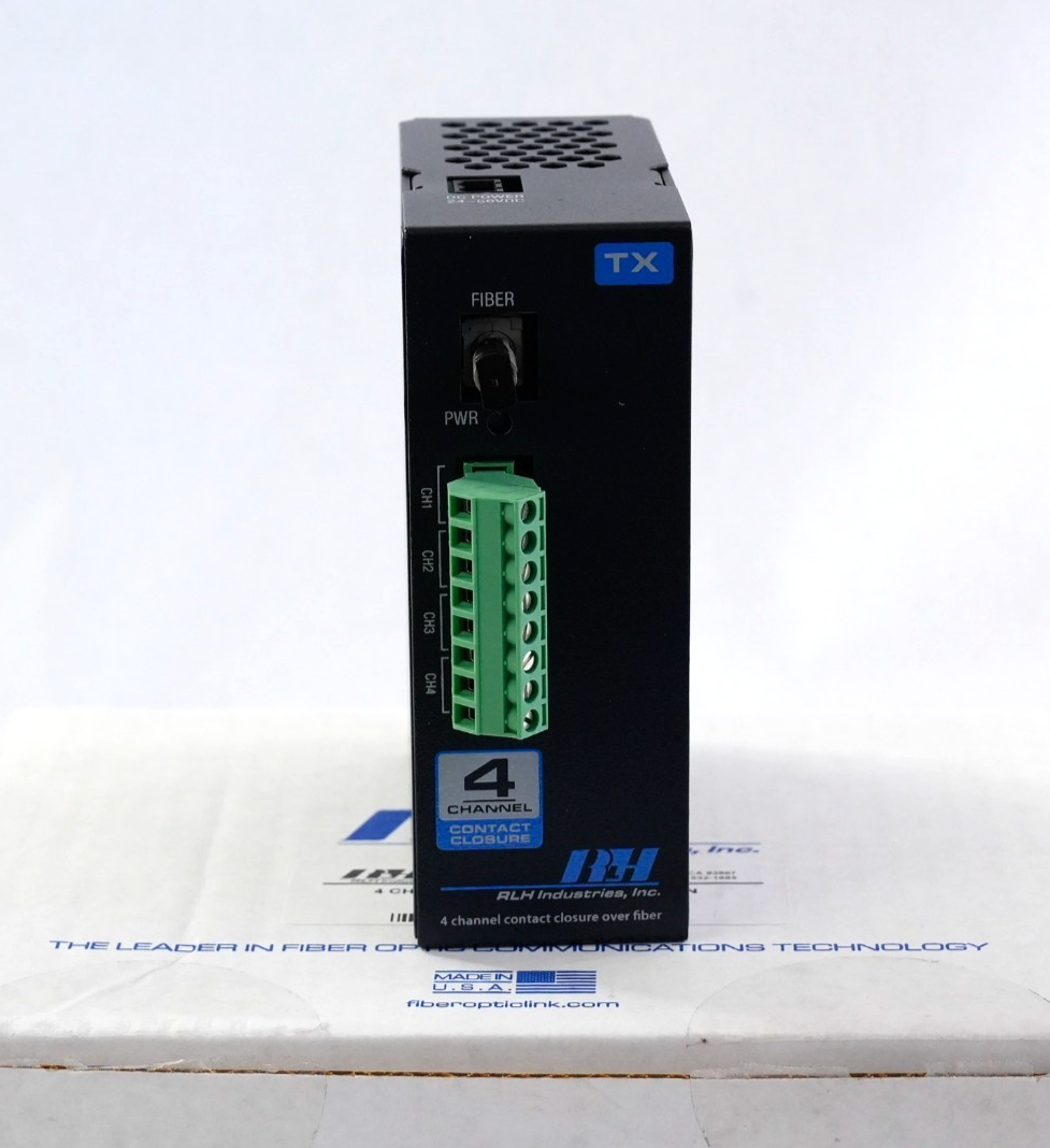 RLH Industries 4CD-03-2 4 CH Contact Closure TX MM ST Din Mount 4CD032 Open Box
