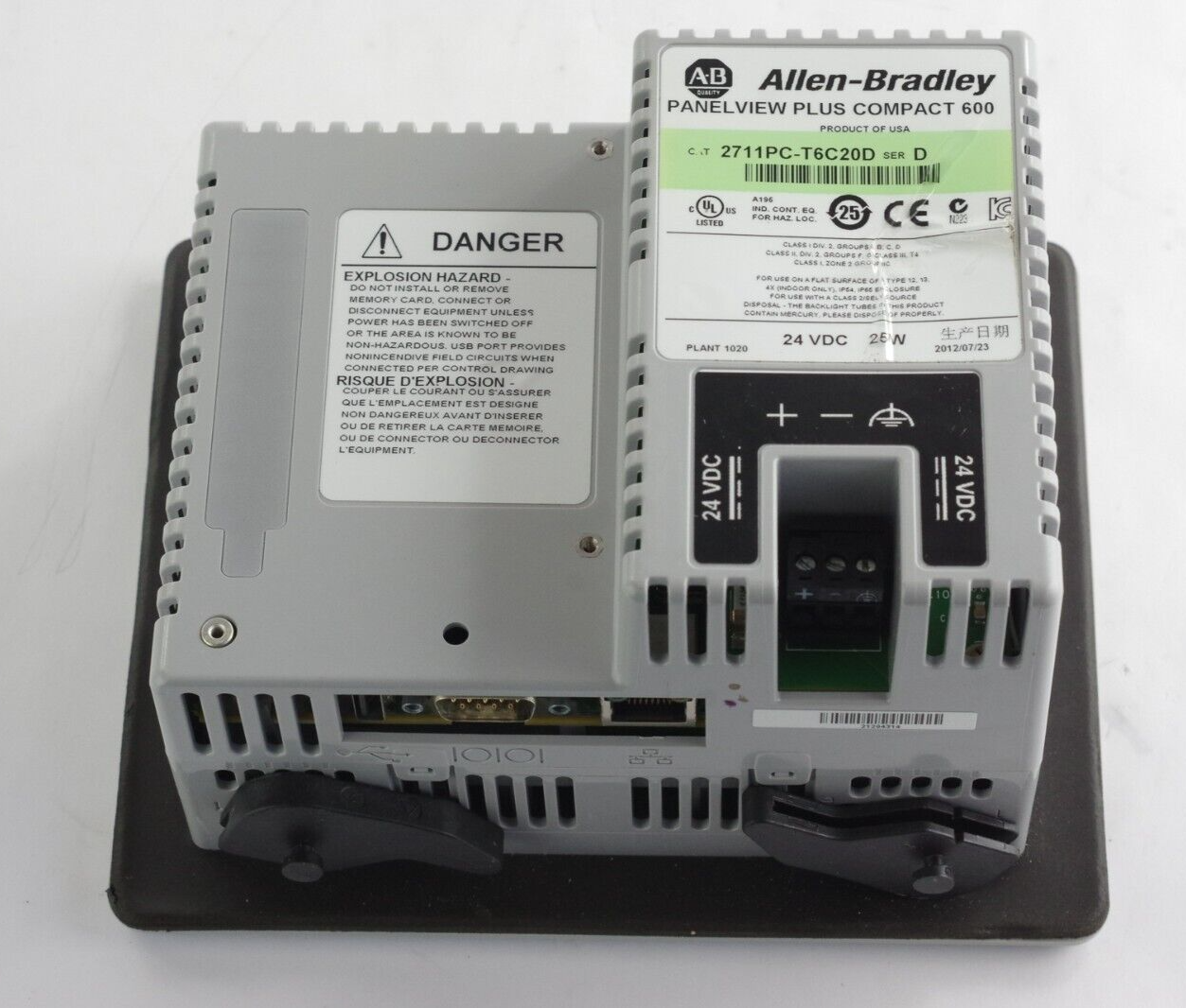 Allen Bradley 2711PC-T6C20D SER D PanelView Plus Compact Terminal 5.5"