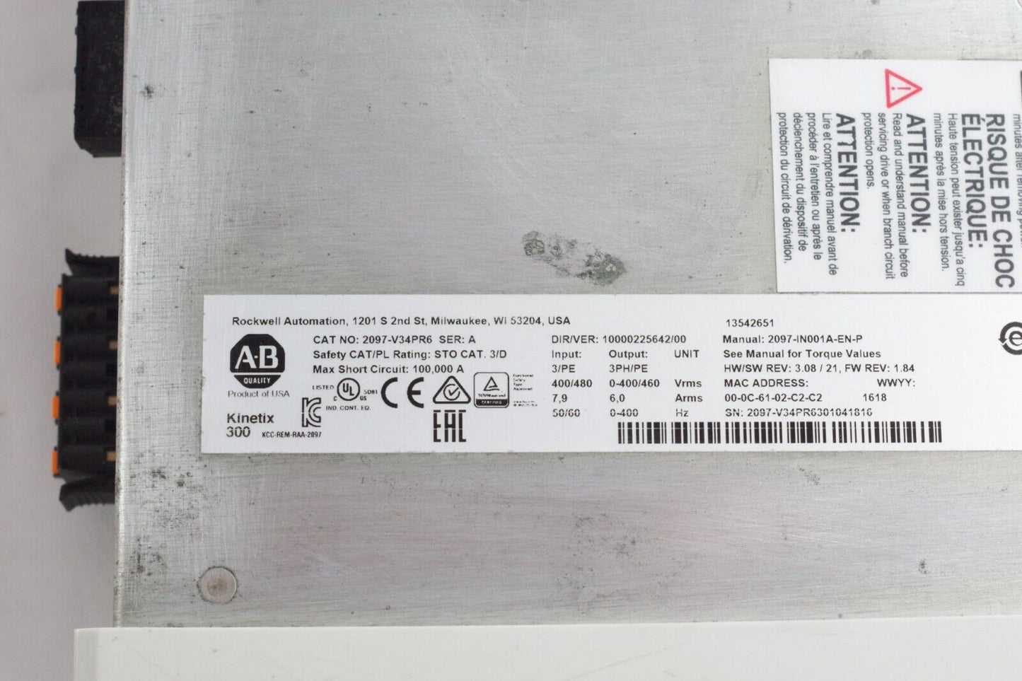 Allen Bradley 2097-V34PR6 Ser A Kinetix 300 Ethernet IP Servo Drive 2097V34PR6