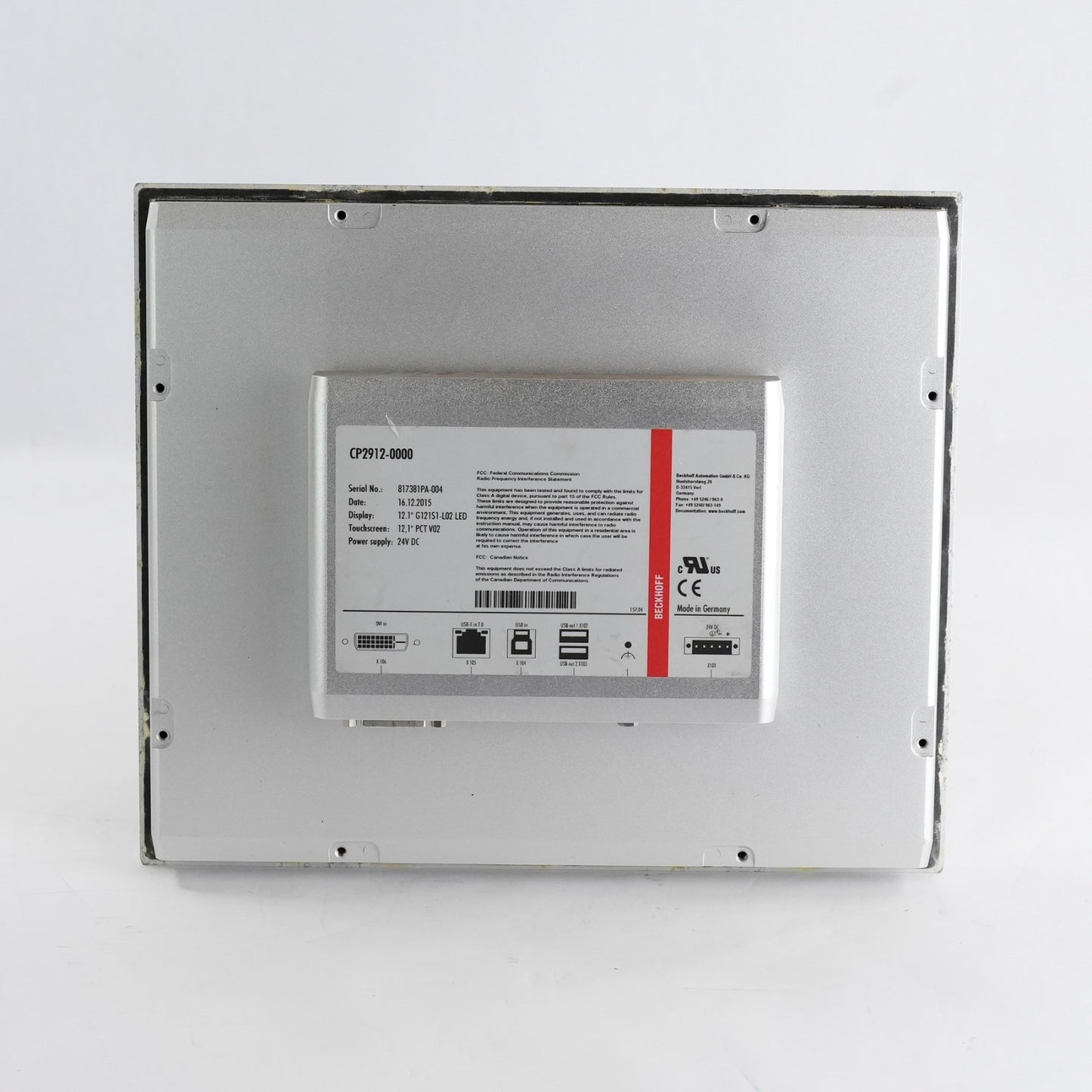 Beckhoff CP2912-0000 12.1" Touch Screen Display 2015 24VDC CP29120000