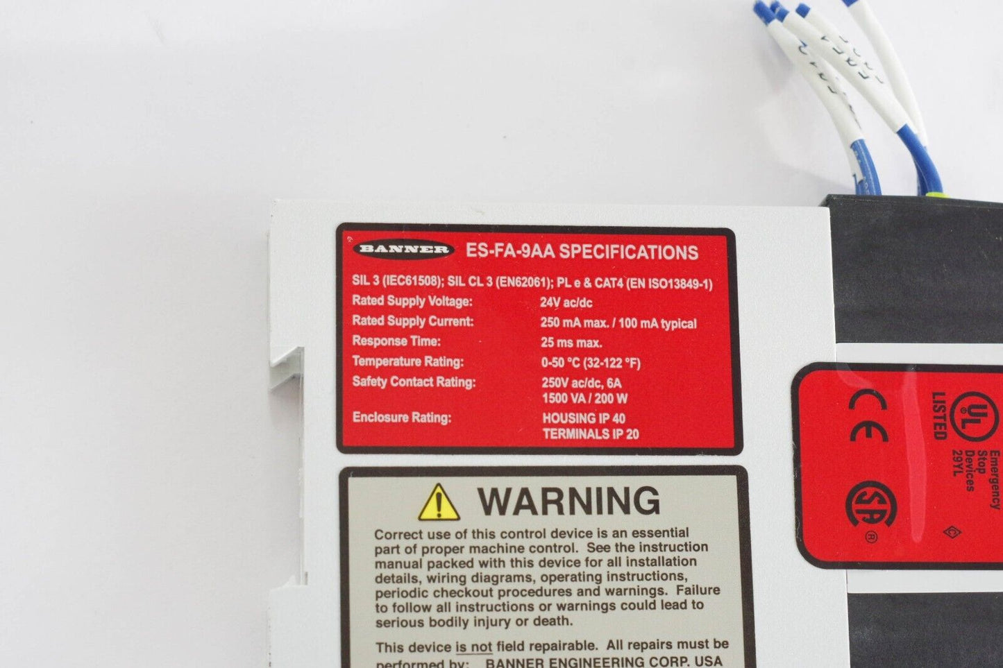 Banner ES-FA-9AA ES SERIES E-STOP AND GM SERIES GUARD MONITORING Safety Relay