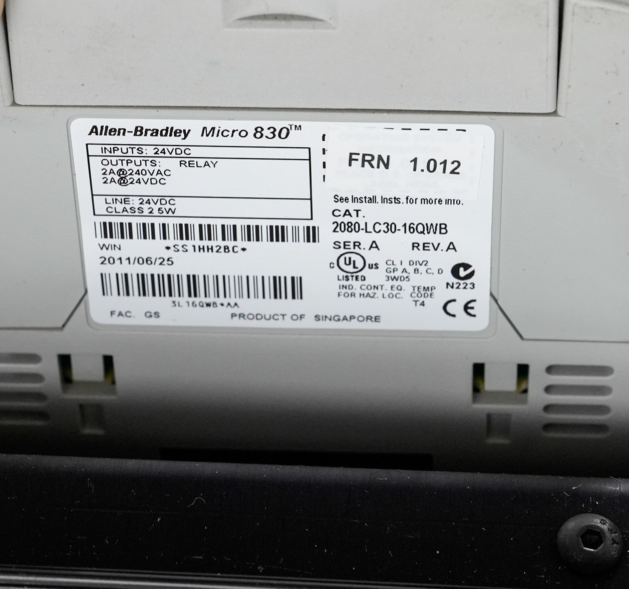 Allen-Bradley PLC Trainer Micro 830 / 810 Kit 10P039A Micro 800 2080-LC30-16QWB