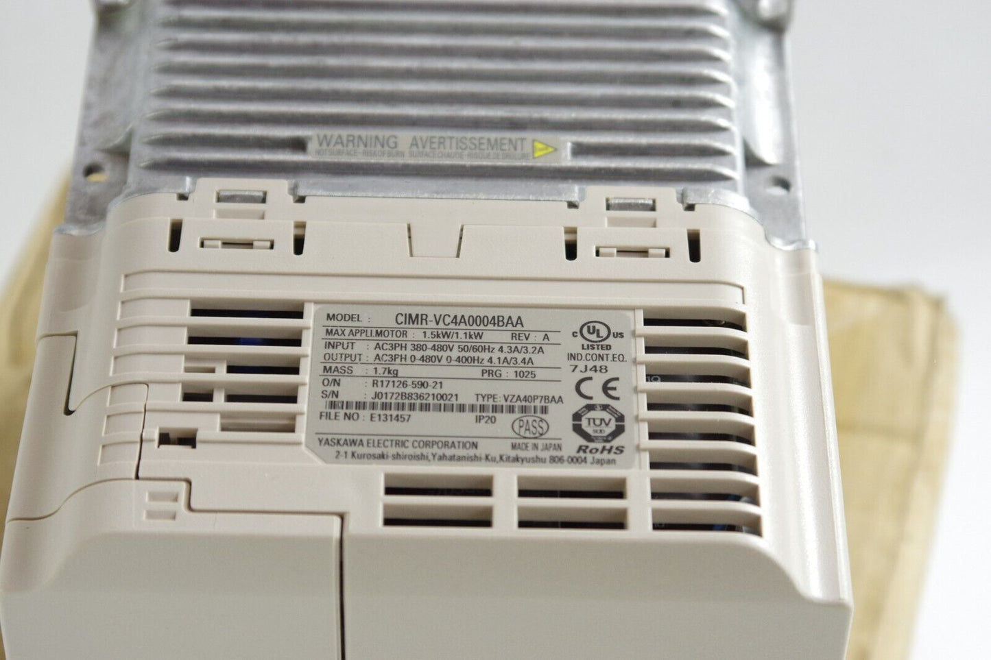 Yaskawa V1000 CIMR-VC4A0004BAA AC Drive REV. A