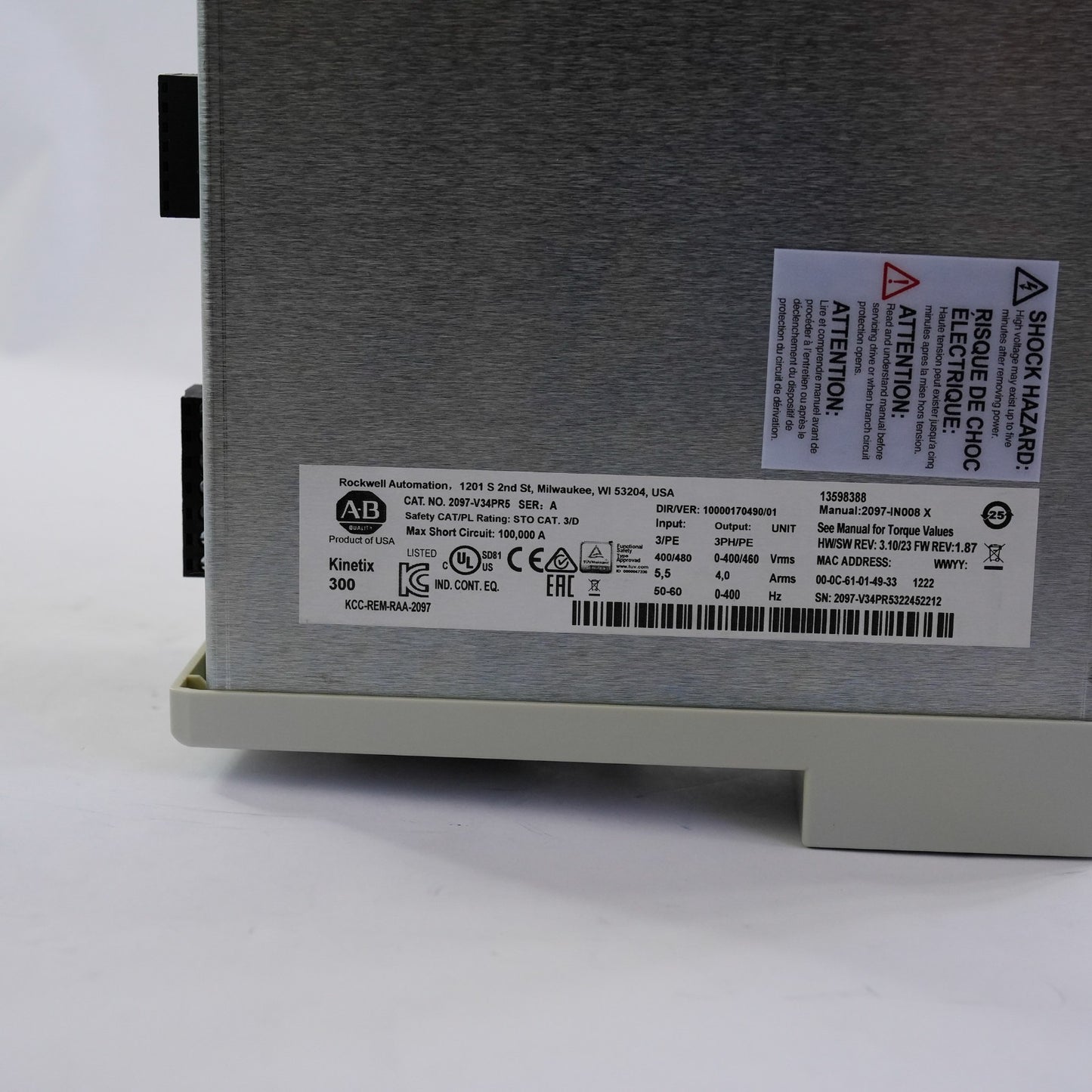 Allen Bradley 2097-V34PR5 Ser A Kinetix 300 Servo Drive 2097V34PR5