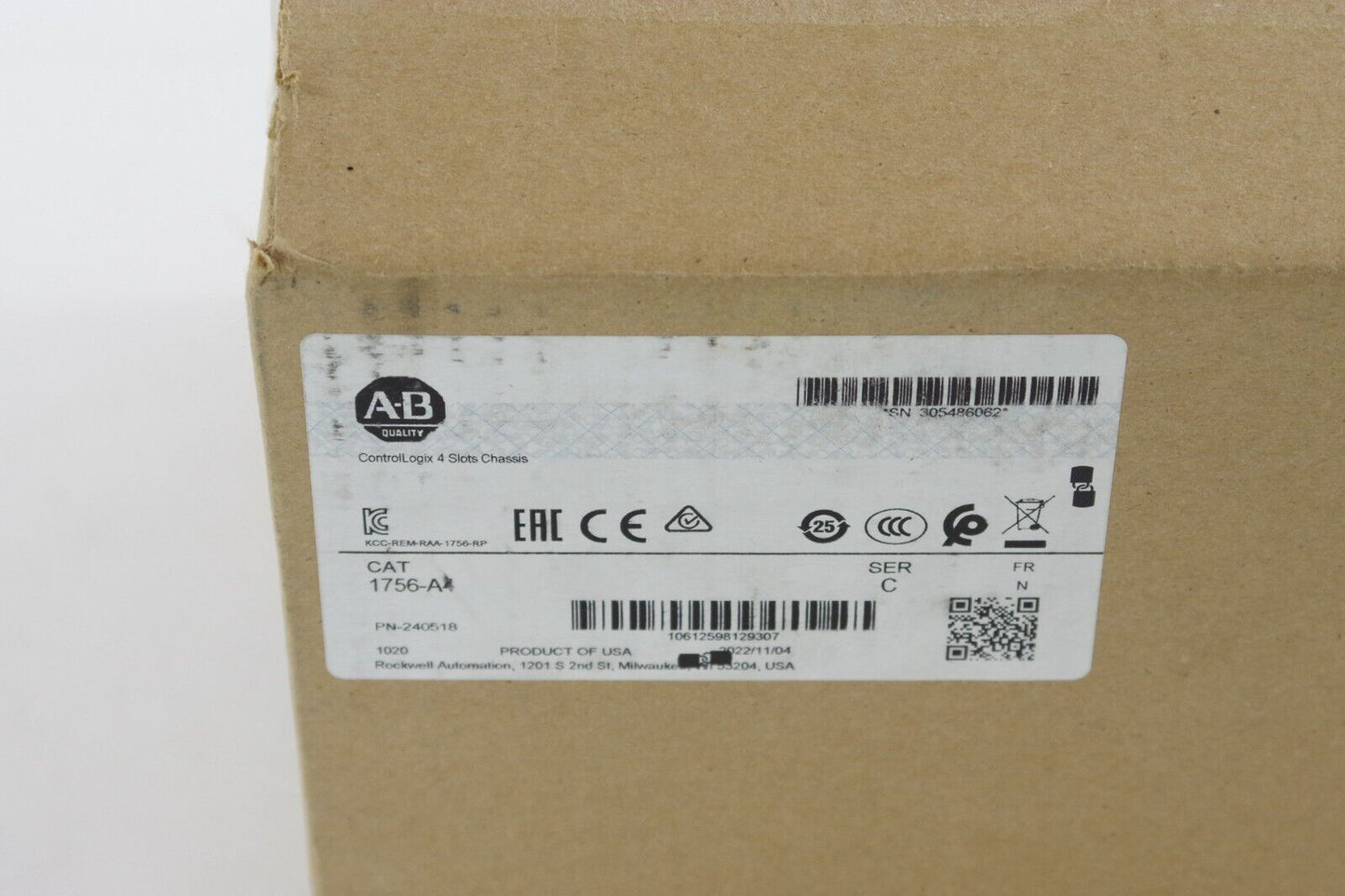 Allen-Bradley 1756-A4 Series C ControlLogix 4-Slot Chassis