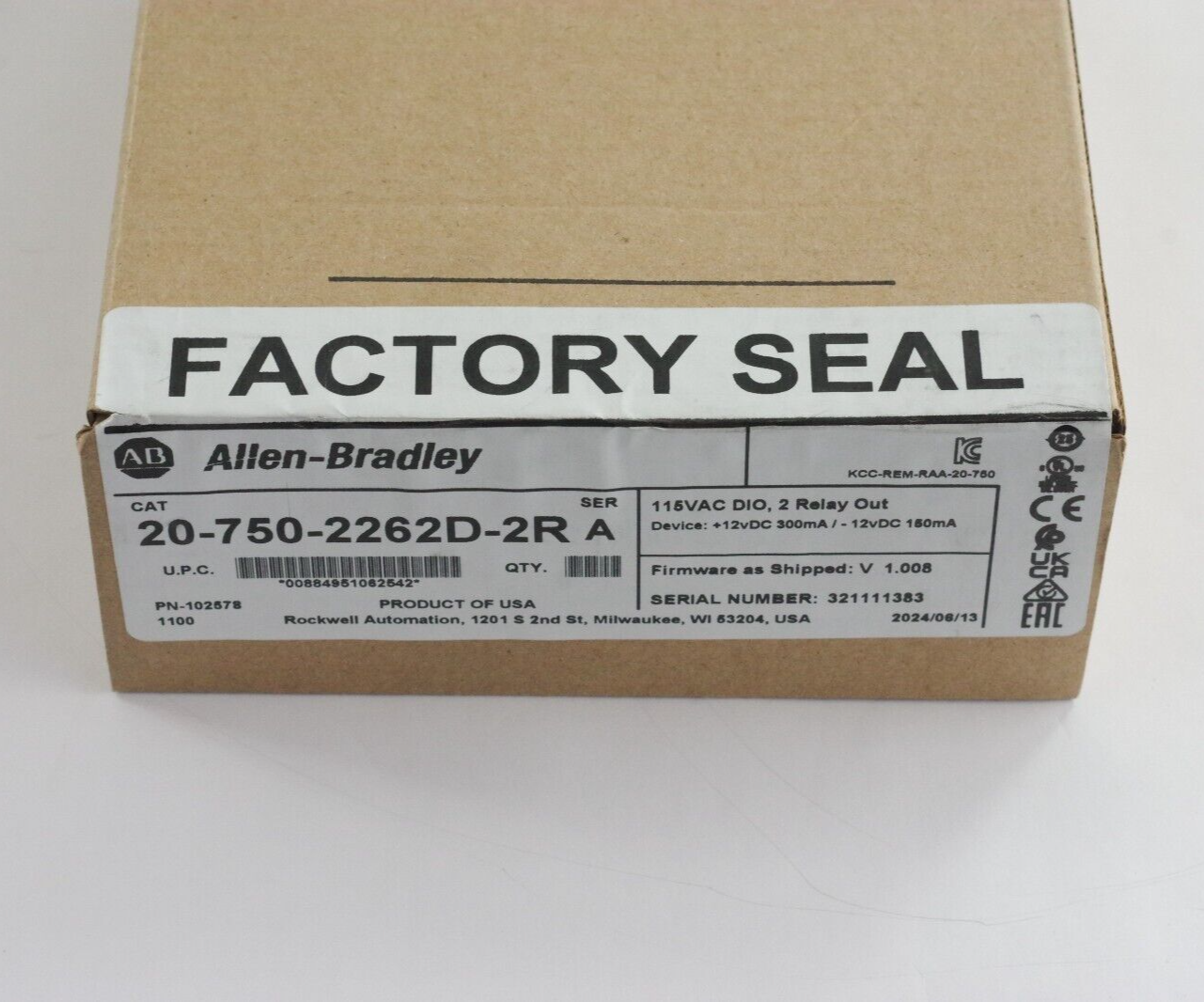 Allen Bradley 20-750-2262D-2R /A PowerFlex 750 115V I/O Module - Sealed Surplus