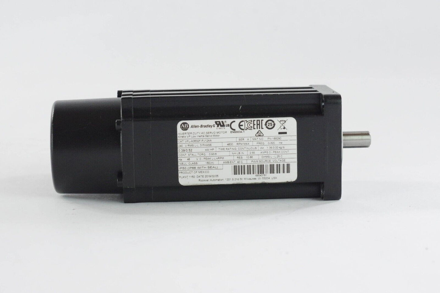 Allen Bradley VPL-A0632F-PJ12AA AC SERVO MOTOR