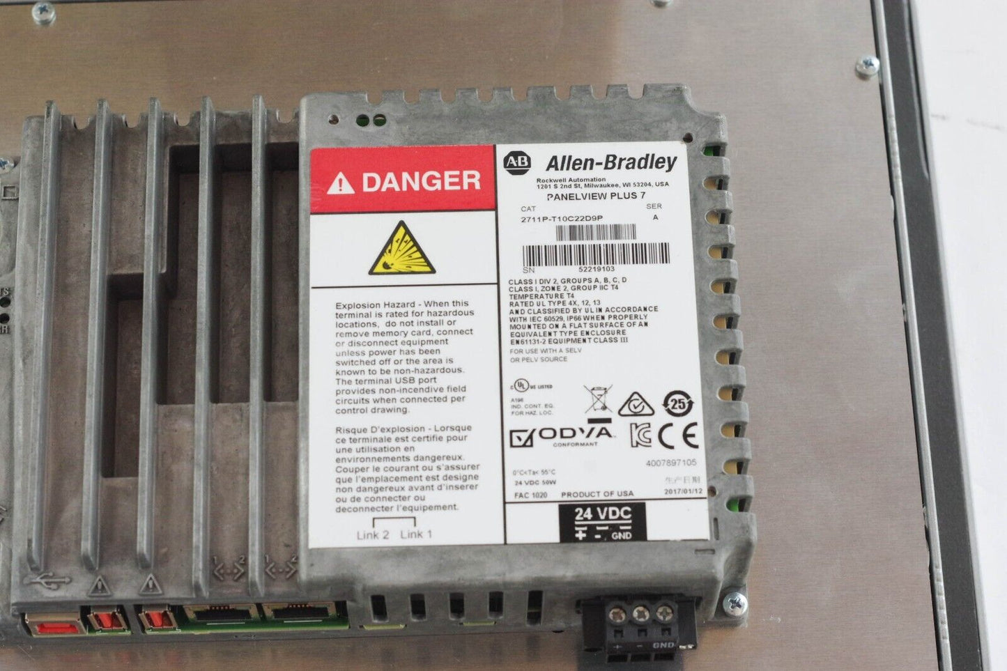 2017 Allen Bradley 2711P-T10C22D9P PanelView Plus 7 Ser A - New Open Box