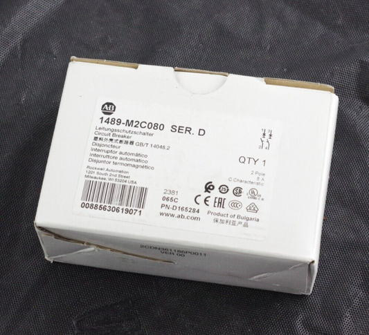 Allen Bradley Circuit Breaker 1489-M2C080 SER D 8 A AMP 2P 2 Pole 277V