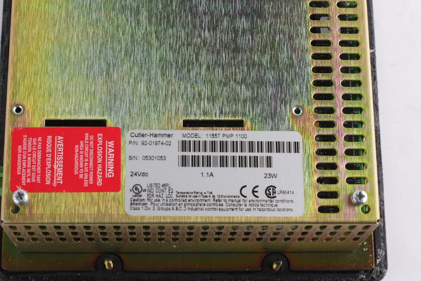 Eaton Cutler-Hammer 1155T PMP 1100 PanelMate Pro LT 92-01974-02