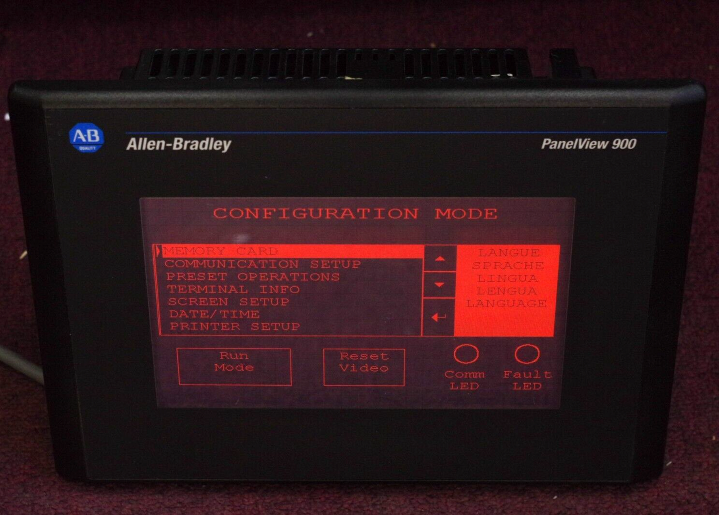 Allen Bradley 2711-T9A5 / 2711-T9A5X Ser F Rev D Panelview 900 Terminal