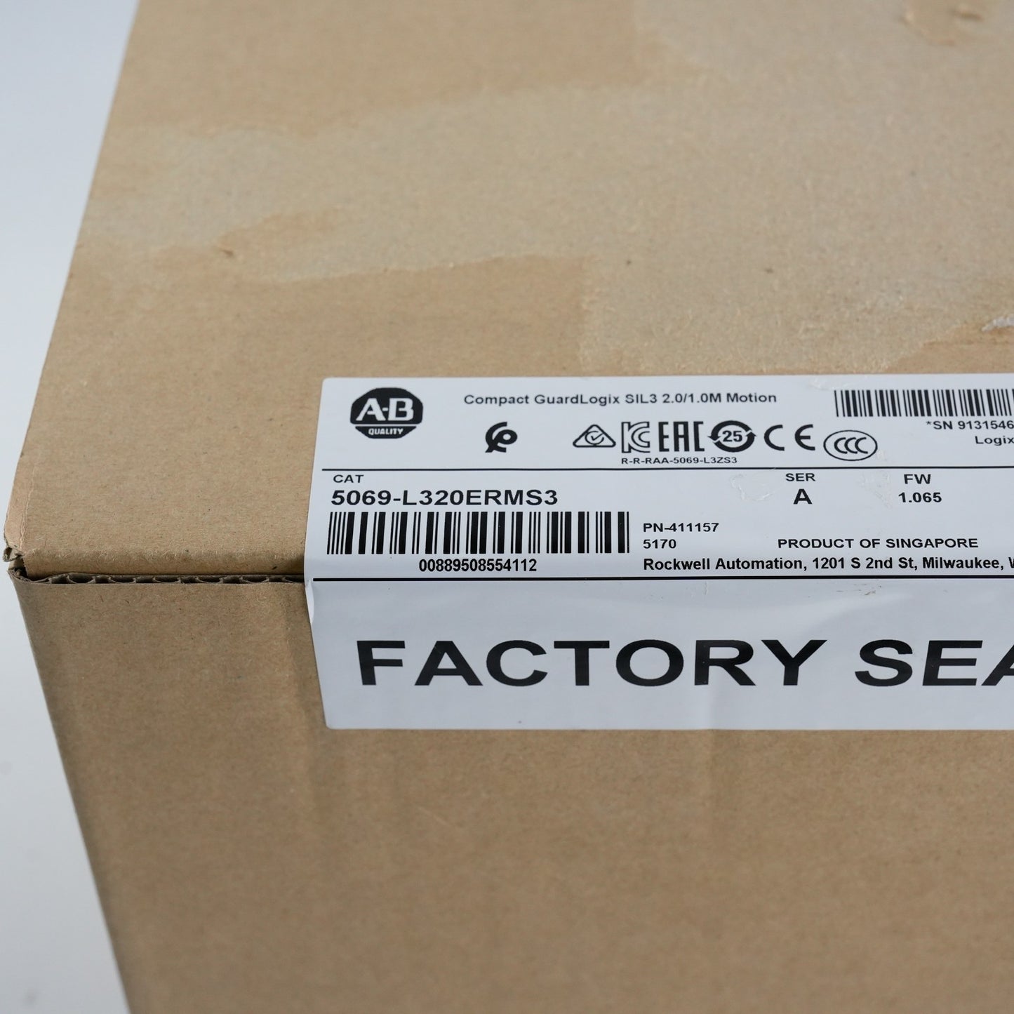Allen Bradley 5069-L320ERMS3 /A GuardLogix 5380 Controller - Sealed Surplus