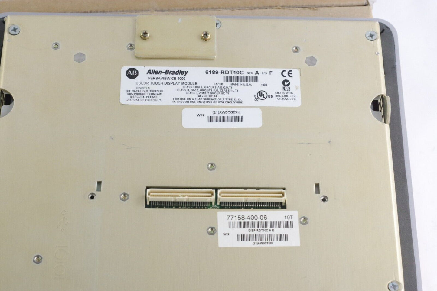 Allen Bradley 6189-RDT10C /A Rev F Versaview CE 1000H Color Touch Display Module
