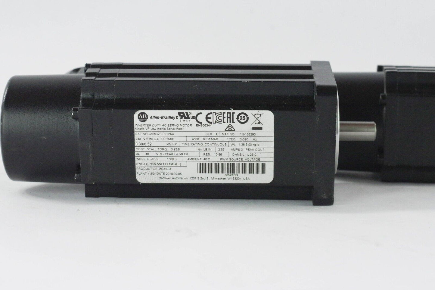 Allen Bradley VPL-A0632F-PJ12AA AC SERVO MOTOR